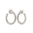 14K White Gold 3.40ctw Diamond Oval Twist Hoops