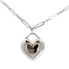 Tiffany & Co. 18K White Gold 1/5ctw Diamond Heart Necklace