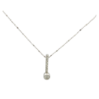18K White Gold 1/4ctw Diamond Drop Slide Pendant and chain