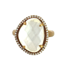 18K Yellow Gold 1/4ctw Diamond Mother of Pear Ring