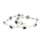 18K White Gold 2.13ctw Blue Sapphire and 1.82ctw Diamond Bracelet