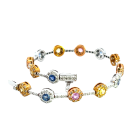18K White Gold 3.27ctw Multi Sapphire and 1.58ctw Diamond Bracelet