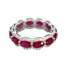 18K White Gold 3.96ctw Ruby and 0.39ctw Diamond Ring
