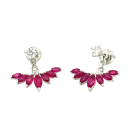 18K White Gold 1.40ctw Ruby and 0.22ctw Diamond Earrings