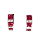 14K White Gold 2.40ctw Ruby and 0.56ctw Diamond Earrings
