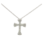 18K White Gold 3/8ctw Diamond Cross Pendant