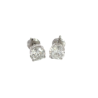 14K White Gold 2.47ctw Diamond Stud Earrings Screw Backs