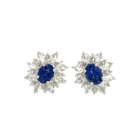 18K White Gold Earrings with 2.05ctw Diamonds and 2.28ctw Sapphires