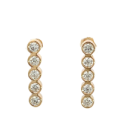 14K Yellow Gold 1.42ctw Diamond Bezel Bar Drop Earrings