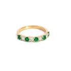 14K Yellow Gold Ring with 0.37ctw Diamonds and 0.53ctw Emeralds
