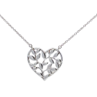 Tiffany & Co. Silver Paloma Picasso Olive Leaf Heart Pendant  Necklace