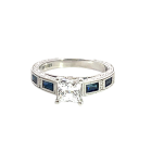 Kirk Kara 18K White Gold 0.06ctw and Sapphire Diamond Semi-Mount