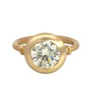18K Yellow Gold GIA 2233677090 2.23 Round QRVVS1 EXEXEX None Solitaire ring size 6.5