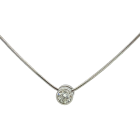 14K White Gold 1/2ct Bezel solitaire Necklace