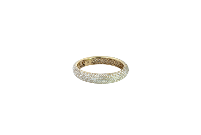 18K Yellow Gold 24.42ctw Diamond Bangle Bracelet