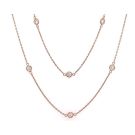 14K Rose Gold, 36", 20 Diamond, 7/8ctw Diamonds By the Yard Necklace
