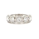 14K White Gold 1 5/8ctw Diamond 5-stone Halo Ring