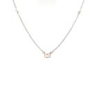 14K White Gold 3/4ctw Emerald Shape Diamonds by the Yard Necklace