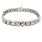 14K White Gold 7.06ctw Diamond Cluster Bracelet
