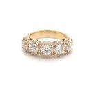 14K Yellow Gold 1.91ctw Diamond 5-stone Halo Ring