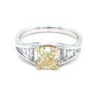 18K White Gold Diamond Ring with 1.75ctw Diamond: 1.22ct GIA Center)