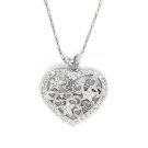 14K White Gold .50ctw Diamond Heart Pendant