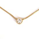 14K Yellow Gold 1/1ctw Diamond Bezel Necklace