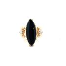 14K Yellow Gold 1/4ctw Diamond and Black Onyx Ring