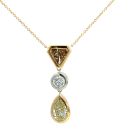 18K Mix Gold 3.56ctw Diamond mix shape bezel pendant