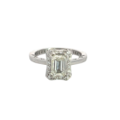 Tacori 14K White Gold 1.31ctw Diamond Engagement Ring with 1.01ct Emerald I, VS2 center