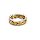 18K White & Yellow Gold Band with 0.47ctw Diamonds