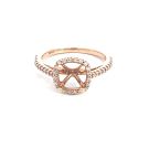 14K Rose Gold Semi-Mount with 0.20ctw Diamonds