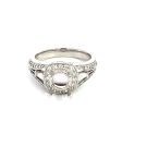 14K White Gold Semi-Mount with 0.49ctw Diamonds