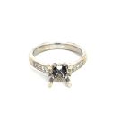 14K White Gold Semi-Mount with 0.18ctw Diamonds