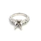 18K White Gold Semi-Mount with 0.74ctw Diamonds