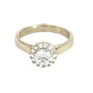 18K White Gold 1/3ctw Diamond Halo Semi-Mount Engagement Ring