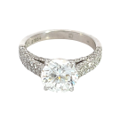 18K White Gold 3/4ctw Diamond Semi-Mount Engagement Ring