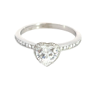 18K White Gold 1/2ctw Diamond Semi-Mount Heart Center Engagement Ring