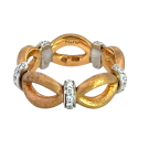 18K Rose Gold 1/4ctw Diamond Brushed Gold Loop Eternity Band