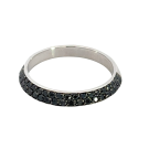 18K White Gold 1/2ctw Black Diamond Pave Shadow Band Hidalgo