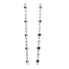 18K White Gold 1.44ctw Blue Sapphire and 0.23ctw Diamond Bracelet