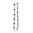 18K White Gold 2.38ctw Blue Sapphire and 1.00ctw Diamond Bracelet