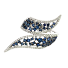 18K White Gold 2.20ctw Blue Sapphire and 0.37ctw Diamond Ring