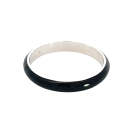 18K White Gold Solid Black Enamel Band Hidalgo