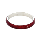 18K White Gold Solid Red Enamel Band Hidalgo