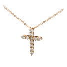 Tiffany & Co. 18K Rose Gold .44ctw Diamond Cross Pendant and 16" chain