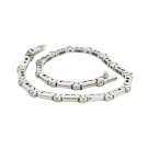14K White Gold 1/1ctw Diamond and gold bar Tennis Bracelet