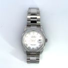 Rolex Stainless Steel Oyster Perpetual Date Just White Roman Smooth Bezel