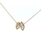 14K Yellow Gold 1.35ctw 2 Stone Diamond Marquise Bezel Pendant