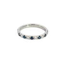 Platinum 1/4ctw Diamond and Sapphire Band
